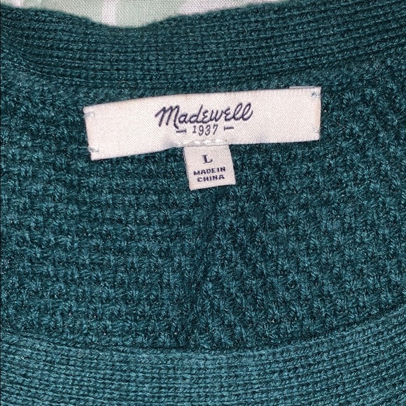 Madewell: forest green high-low sweater - Picture 2 of 7